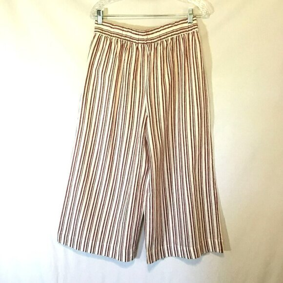 Harve Benard Linen Capris Wide Leg Washable Pull-On Striped Women's Size Small - Picture 5 of 9